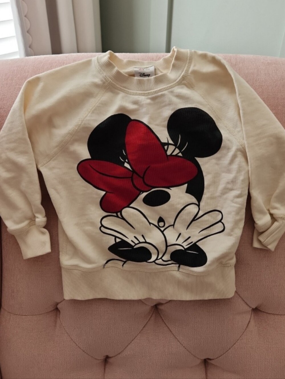 Hanna Anderssom Disney Cream Sweatshirt with Minnie Mouse 90 3t Long Sleeve